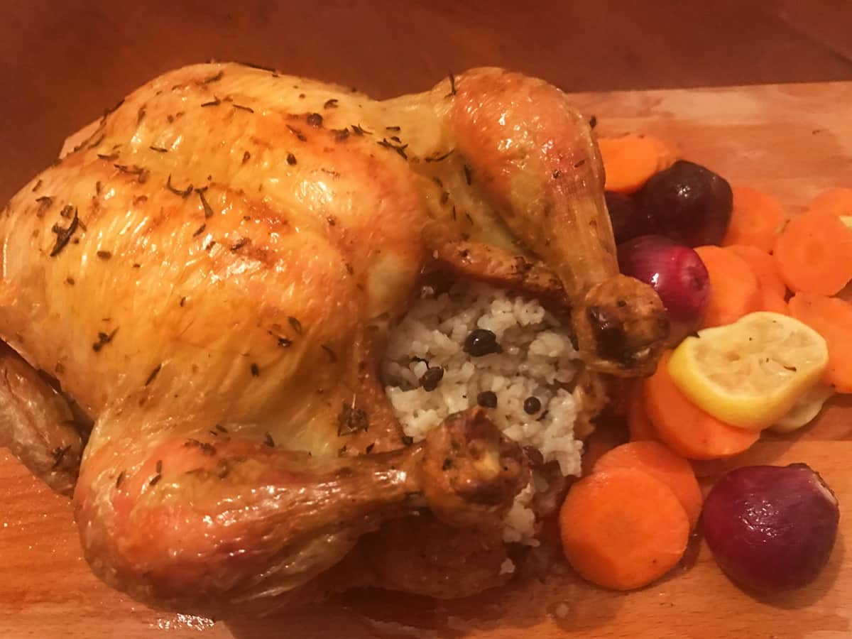 İç Pilavlı ve Havuçlu Fırın Tavuk tarifi